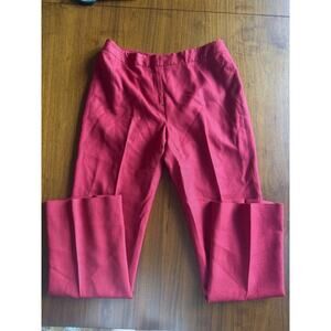 Bill Blass Women's Rayon-Linen Blend Red Dress Pants - Size 10